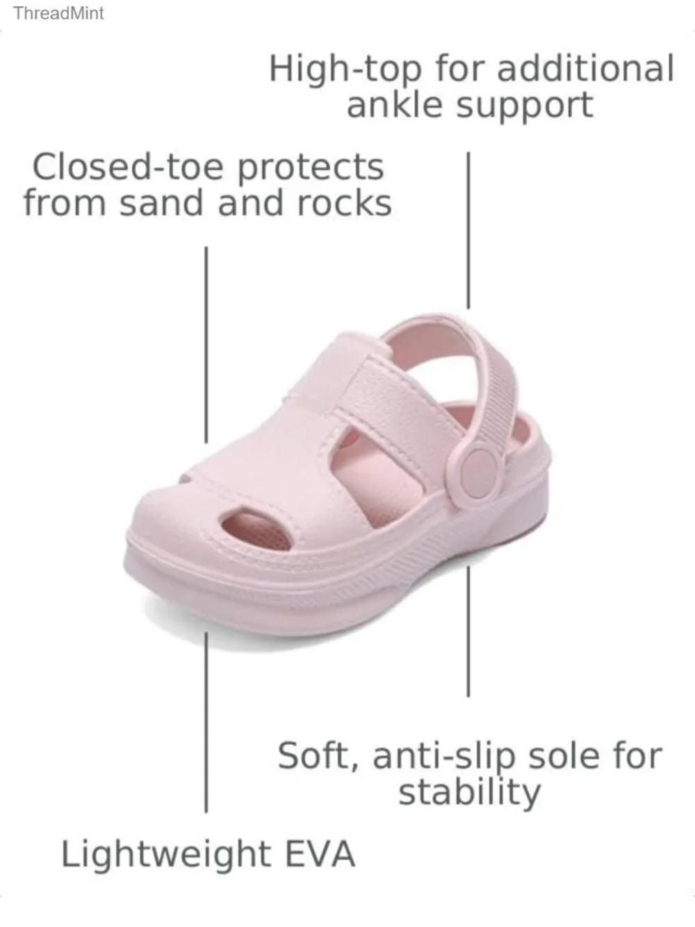 Baby Boys Girls Soft Anti-Slip Closed Toe Summer Sandals EVA Lightweight Clogs
